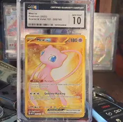 Mew ex 205/165 Scarlet & Violet 151 Metal Gold Card CGC Gem Mint 10 Pokemon - Image 3