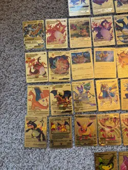 Pokemon Gold Foil Fan Art CHARIZARD PIKACHU Lot (61) Cards Gamefreak GX V VMAX - Image 3