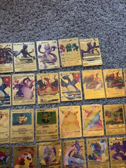 Pokemon Gold Foil Fan Art CHARIZARD PIKACHU Lot (61) Cards Gamefreak GX V VMAX - Image 5