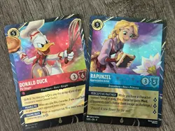 Disney Lorcana EPCOT Festival of the Arts Holographic Cards Rapunzel & Donald - Image 1