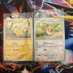 Pokemon TCG Eevee + Pikachu Pokemon Together Stamp Exclusive Sealed Promos - Image 1