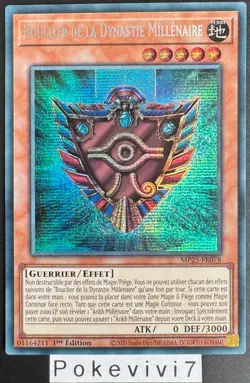 Carte YU-GI-OH! BOUCLIER DE LA DYNASTIE MILLENAIRE MP25-FR078 Secret Rare NEUF - Image 1