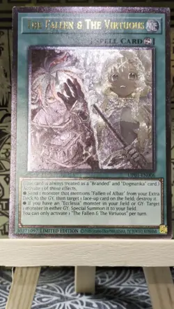 YuGiOh The Fallen & The Virtuous UP01-EN006 LIMITED EDITION *ULTIMATE RARE* NM/M - Image 2