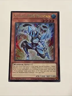 YuGiOh! Masked HERO Fountain, BLGG-EN029, Secret Rare, 1st Edition - Image 1