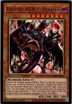 Yu-Gi-Oh Destiny HERO - Plasma MGED-EN007 1st Edition Premium Gold Rare NM - Image 1