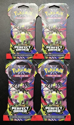 Lot of 4 Pokemon TCG: Perfect Order Sleeved Booster Pack Sealed Mega Evolution - Image 1