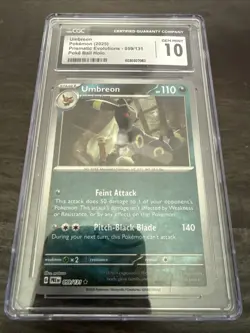 CGC 10 Umbreon 059/131 Pokemon Prismatic Evolutions Poke Ball Reverse Holo 2025 - Image 1