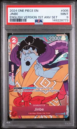 2024 ONE PIECE ENGLISH VERSION 1ST ANNIVERSARY SET #005 JINBE PSA 9 - Image 1