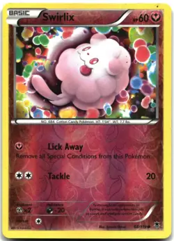 Pokemon Swirlix REVERSE HOLO Common XY - Phantom Forces 68/119 MP - Image 1