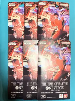 (6) One Piece TCG English OP-16 The Time of Battle Sleeved Booster Pack - Image 1
