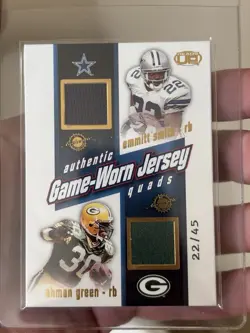 2002 Pacific Heads Up - Quad Patch Emmitt Smith, Green, Martin, Williams /25 - Image 1