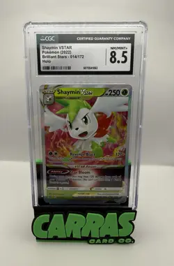 Pokemon Shaymin VSTAR Ultra Rare Brilliant Stars 014/172 Holo VSTAR CGC 8.5 - Image 1