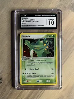 Sceptile CGC 10 Pokemon 2005 EX Emerald 10/106 Holo Rare Swirl Low POP 40 - Image 1