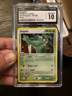 Sceptile CGC 10 Pokemon 2005 EX Emerald 10/106 Holo Rare Swirl Low POP 40 - Image 5