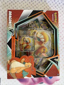 Pokemon TCG Dragonite V Collection Box New & sealed Evolving skies booster pack - Image 1