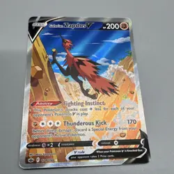 Pokemon Galarian Zapdos V 174/198 Chilling Reign Ultra Rare Full Art Holo 200 HP - Image 1