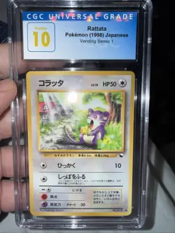 Pokemon Rattata 1998 Vending Series 1 (Blue) #19 Japanese CGC PRISTINE 10 - Image 1