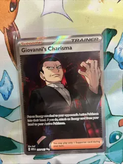 Pokemon TCG Giovanni's Charisma Mew 151 Ultra Rare Trainer Card 197/165 - Image 1