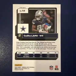 2022 Panini Donruss Optic - CeeDee Lamb #54 Orange Prizm /199 - Image 2