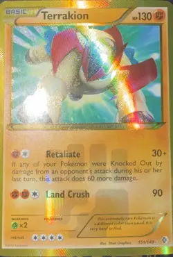 Pokemon Terrakion 151/149 Boundaries Crossed Secret Rare Full Art Holo - Image 4