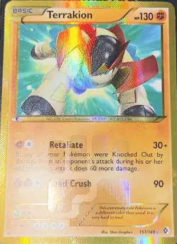 Pokemon Terrakion 151/149 Boundaries Crossed Secret Rare Full Art Holo - Image 5