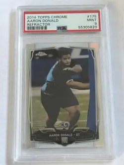 2014 Topps Chrome Aaron Donald Rookie PSA 9 Refractor - Image 1