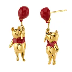 Disney X RockLove NEW 'Winnie the Pooh' Pooh Swinging Red Balloon Earrings - Image 1
