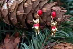 Disney X RockLove NEW 'Winnie the Pooh' Pooh Swinging Red Balloon Earrings - Image 2