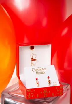 Disney X RockLove NEW 'Winnie the Pooh' Pooh Swinging Red Balloon Earrings - Image 3