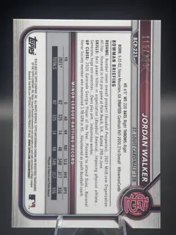 2022 Bowman Chrome Jordan Walker Rookie True Purple /250 BCP-221 Cardinals - Image 2