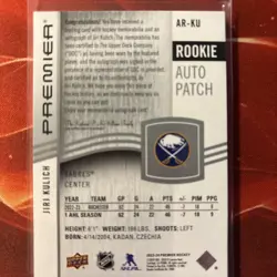 2023-24 Upper Deck Premier - Acetate Rookie Auto Patch Jiri Kulich #AR-KU /249 - Image 2