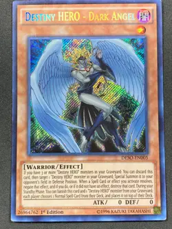 YuGiOh! Destiny HERO - Dark Angel | DESO-EN005 | Secret Rare | 1st Edition | MP - Image 1