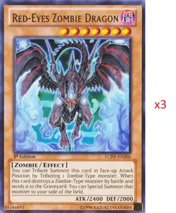 Red-Eyes Zombie Dragon LCJW-EN206 X 3 Rare 1st Ed Yugioh - Image 1