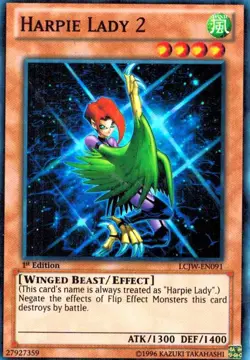 Harpie Lady 2 LCJW-EN091 X 3 SUPER HOLO Rare 1st Ed Yugioh - Image 1