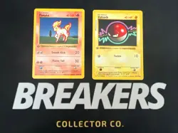 1st Edition Ponyta 60/102 & Voltorb 67/102 Base Set Shadowless Pokemon Card Lot - Image 1