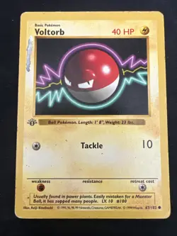 1st Edition Ponyta 60/102 & Voltorb 67/102 Base Set Shadowless Pokemon Card Lot - Image 5
