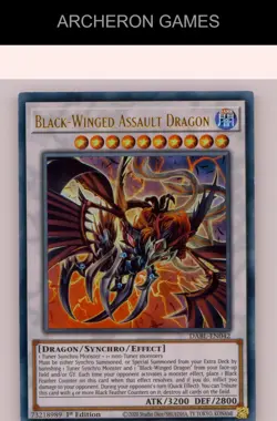 Black-Winged Assault Dragon Ultra Rare YUGIOH Card 1st Edition - Image 1