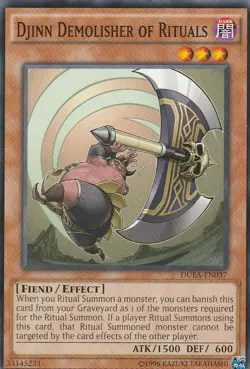 YUGIOH CARD 3 X DJINN DEMOLISHER OF RITUALS DUEA-EN037 1ST EDITION - Image 1