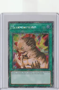 Yugioh RA04-EN123 Metamorphosis – Platinum Secret Rare 1st Edition - Image 1
