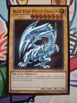 Blue-Eyes White Dragon OP28-EN001 Ultimate Rare Lightly Played - Image 1