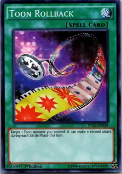 Toon Rollback DRL2-EN024 Super Rare Dragons of Legend 2 Yu-Gi-Oh 1st Edition LP - Image 1