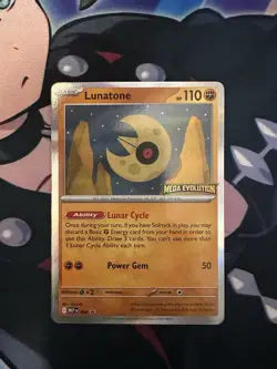 Pokemon TCG Mega Evolutions Lunatone (Mega Evolution Stamp) MEP 004 Black Star - Image 1