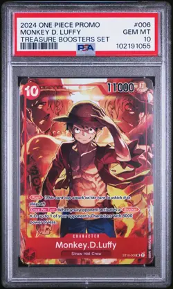 2024 One Piece Monkey D. Luffy Treasure Boosters Set Promo ST10-006 PSA 10 GEM! - Image 1