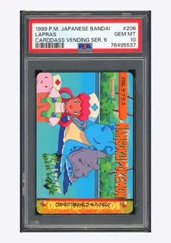 Pokemon PSA10 Lapras 1999 #206 Carddass Vending Series 6 Japanese - Image 1