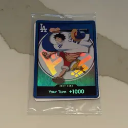 2026 Los Angeles Dodgers One Piece Promo Card Monkey D Luffy - Image 1
