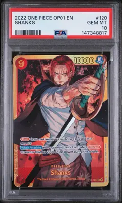 2022 One Piece Shanks Secret Rare OP01 Romance Dawn PSA 10 - Image 1