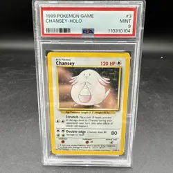 1999 Pokemon Game Base Set Chansey-Holo #3 PSA 9 - Image 1