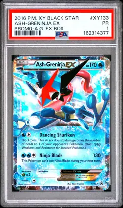 PSA 1 2016 Pokemon XY Black Star Promo Ash-Greninja EX Full Art XY133 Holo Foil - Image 1