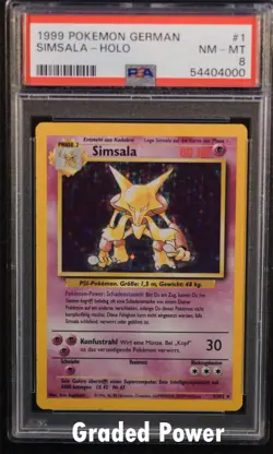 Base Set Unlimited Alakazam GERMAN Simsala PSA 8 HOLO (4000) 1/102 Pokemon - Image 1