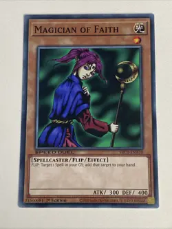 Yugioh - Magician of Faith x 3 - 1st Edition NM - Plus Free Holographic Card - A - Image 2